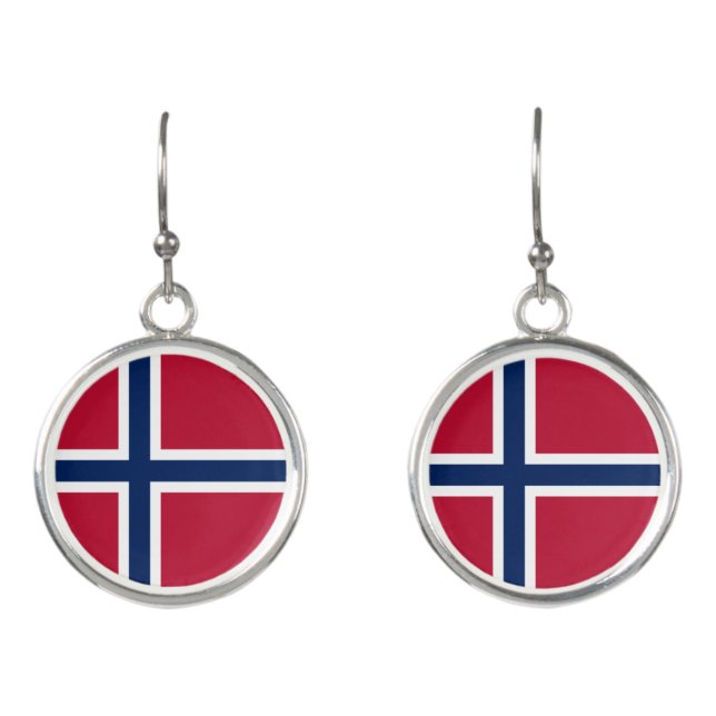 Norway Flag Earrings (Front)