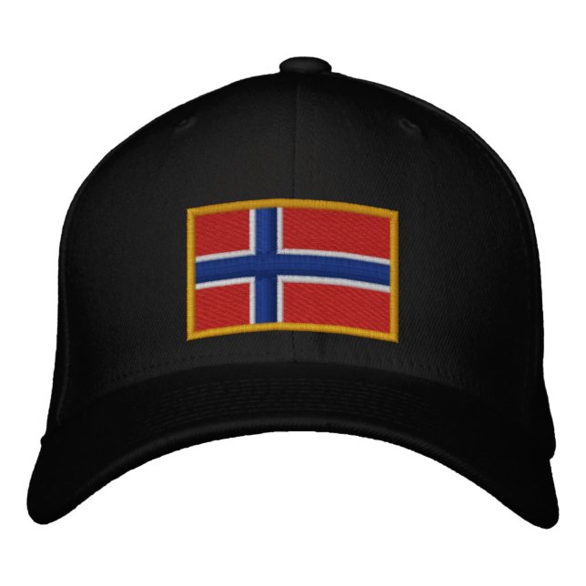 Norway Flag Embroidered Baseball Hat (Front)