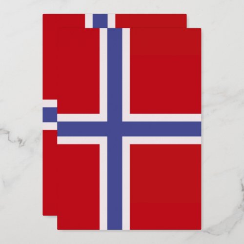Norway flag foil invitation