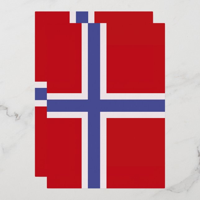 Norway flag foil invitation (Front/Back)
