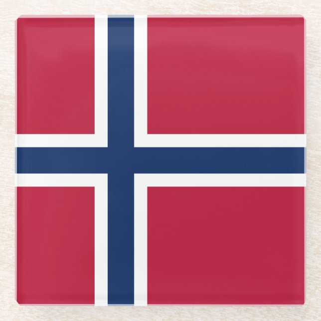 Norway Flag Glass Coaster (Front)