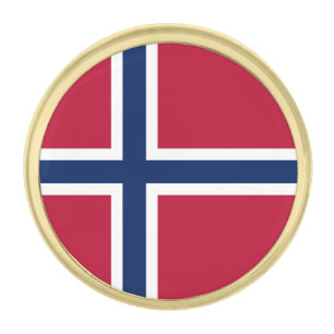 Norway Flag Gold Finish Lapel Pin