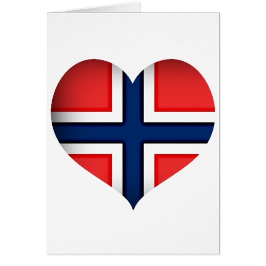 Norway Flag Heart Cards (Front)