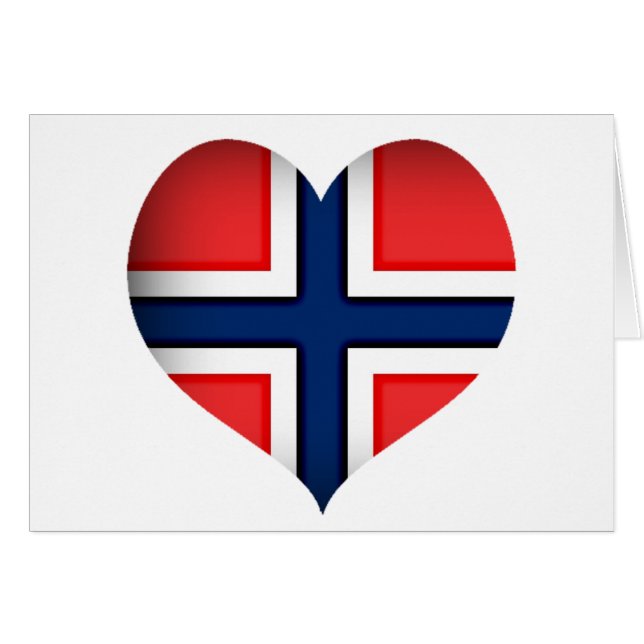 Norway Flag Heart Greeting Card (Front Horizontal)