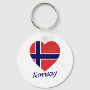 Norway Flag Heart Keychain