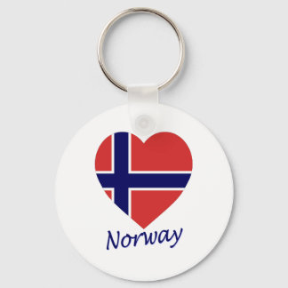 Norway Flag Heart Keychain