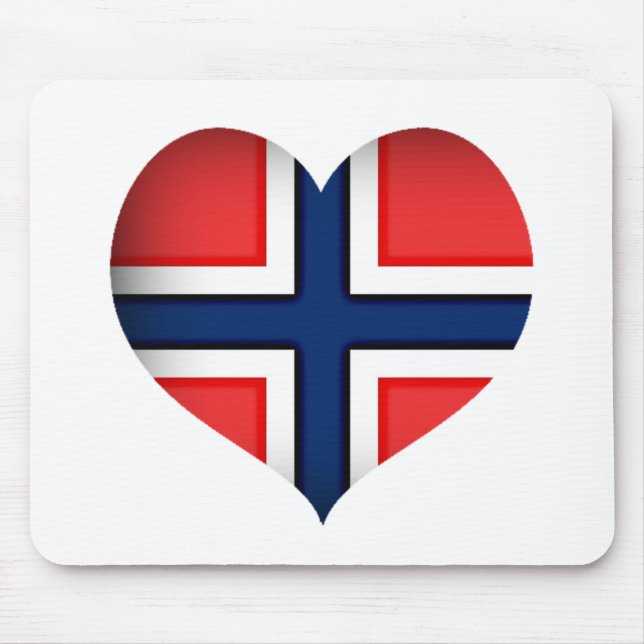 Norway Flag Heart Mouse Pad (Front)