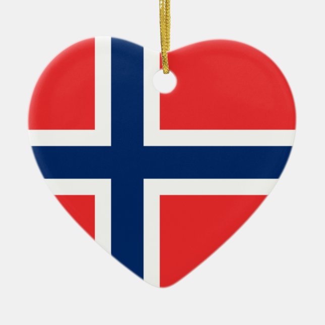 Norway Flag Heart Ornament (Front)