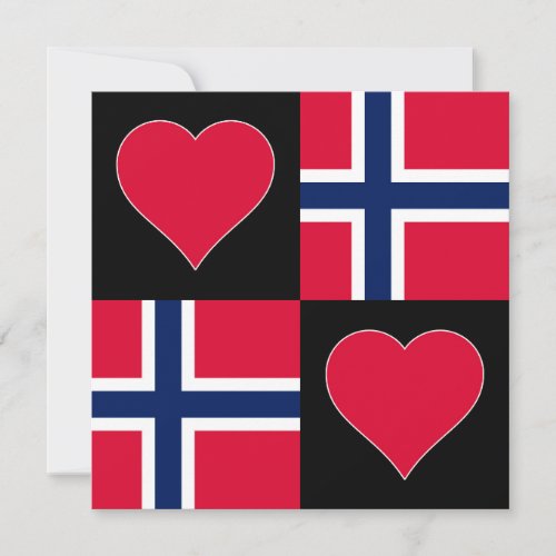 Norway Flag Heart Patriotic Norwegian Greeting Card