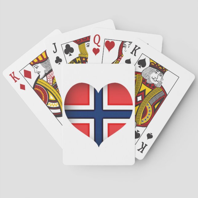 Norway Flag Heart Poker Cards (Back)
