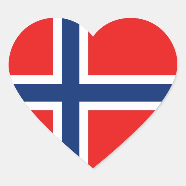 Norway Flag Heart Sticker (Front)