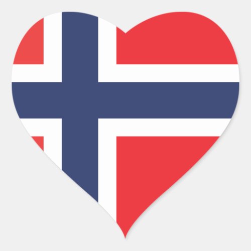 NORWAY FLAG HEART STICKER
