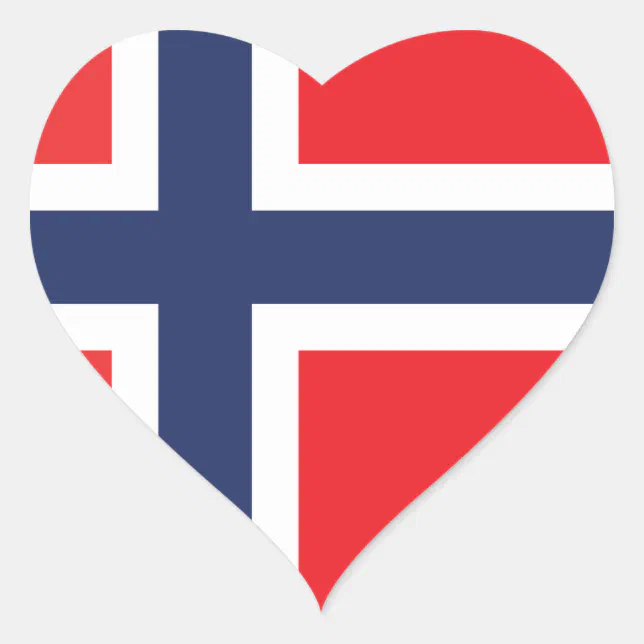 NORWAY FLAG HEART STICKER | Zazzle