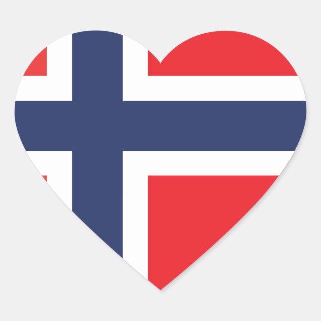 NORWAY FLAG HEART STICKER (Front)