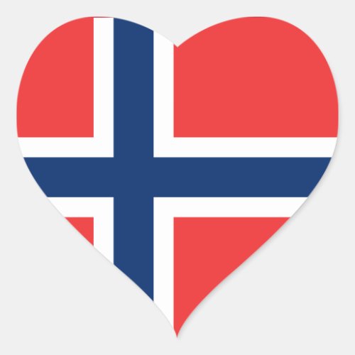 Norway Flag Heart Sticker