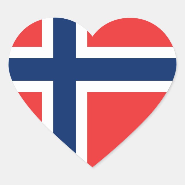 Norway Flag Heart Sticker (Front)