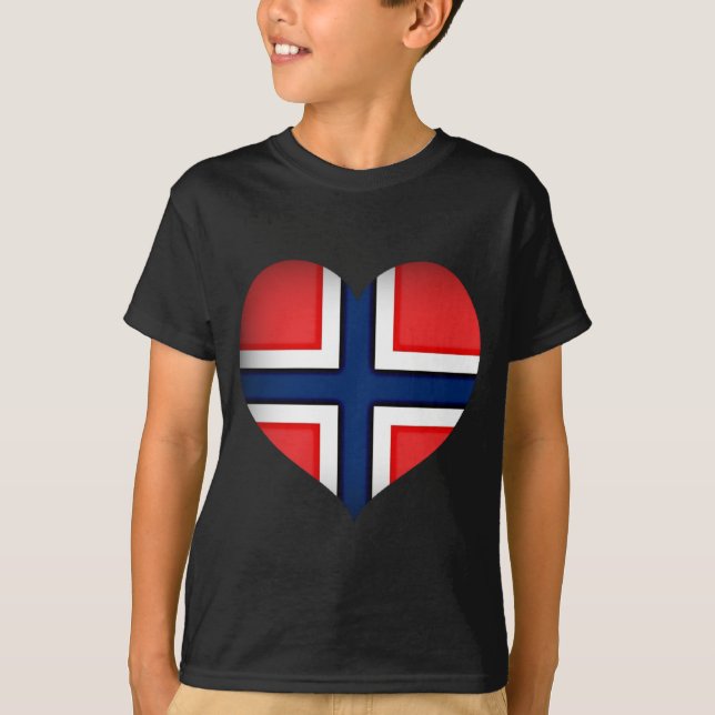 Norway Flag Heart T-Shirt (Front)