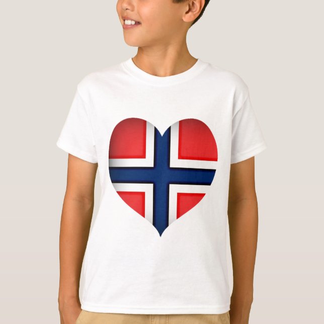 Norway Flag Heart T-Shirt (Front)