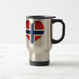 Norway Flag Heart Travel Mug