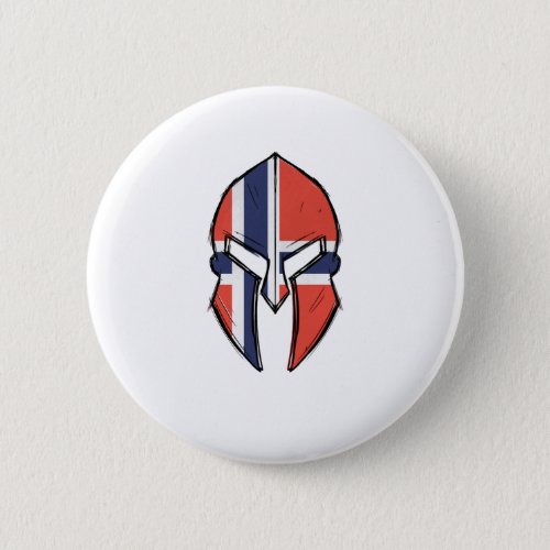 norway flag in Spartan warrior Helmet Button
