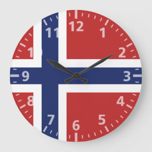 Norway Flag Large Clock