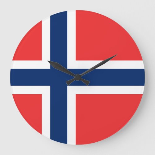 Norway Flag Large Clock