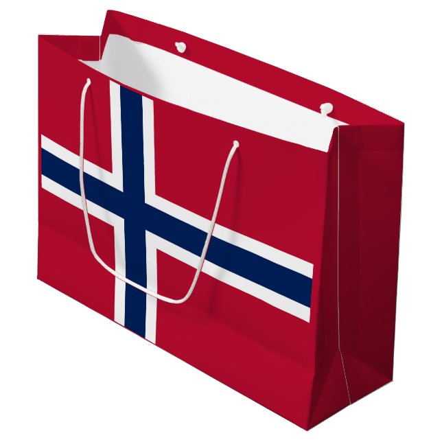 Norway Flag Large Gift Bag (Front Angled)