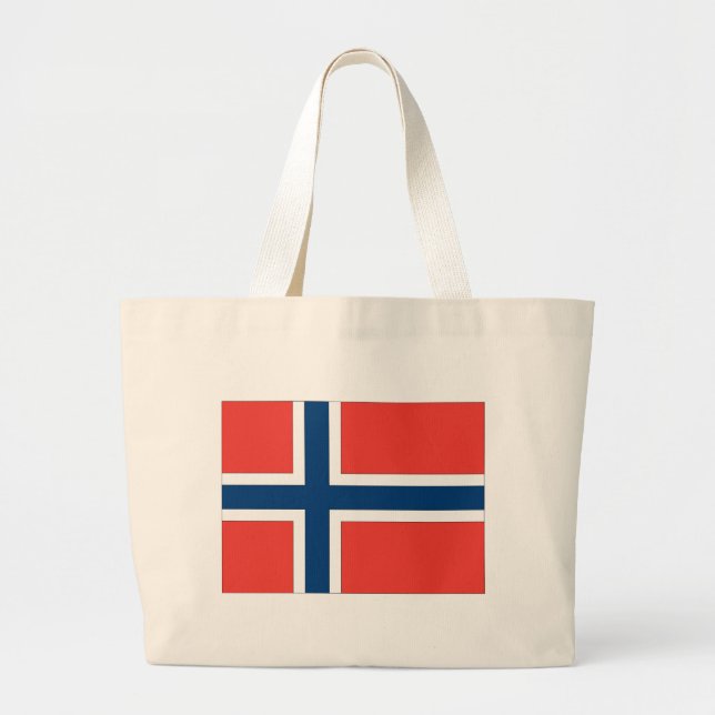 Norway Flag Large Tote Bag (Front)