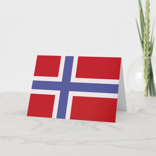 Norway flag letterpress thank you card (Front)