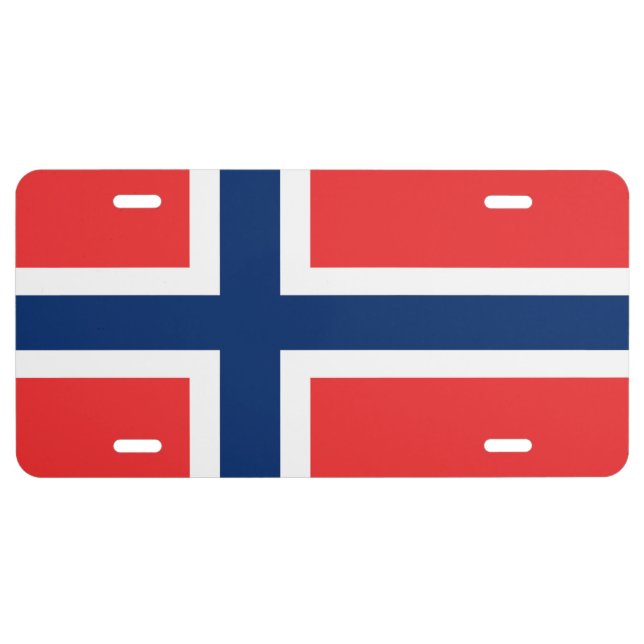 Norway Flag  License Plate (Front)