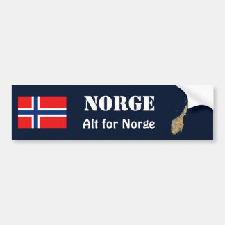 Norway Flag + Map Bumper Sticker