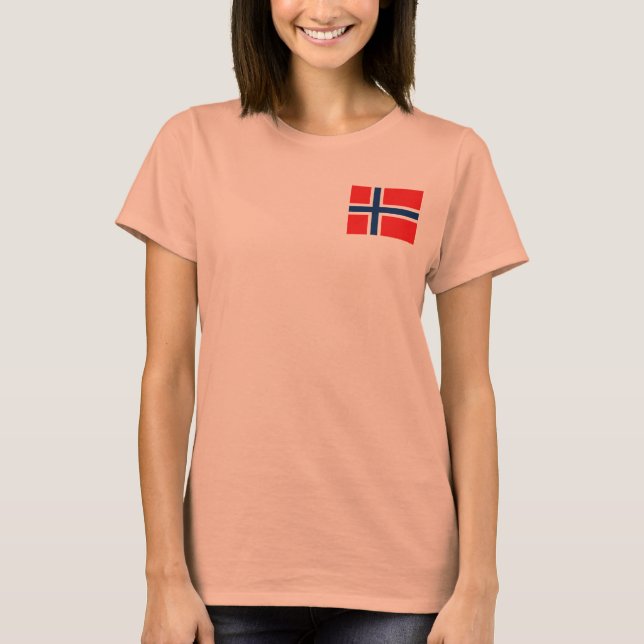 Norway Flag + Map T-Shirt (Front)