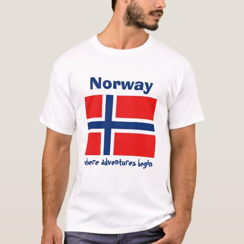 Norway Flag  Map  Text T_Shirt