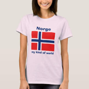 Norway Flag + Map + Text T-Shirt