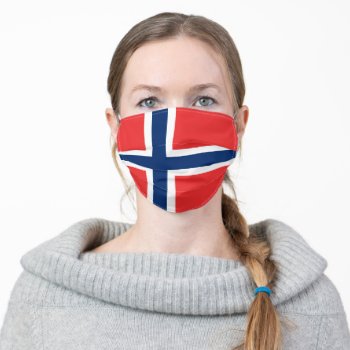 Norway Flag Norwegian Patriotic Adult Cloth Face Mask by YLGraphics at Zazzle