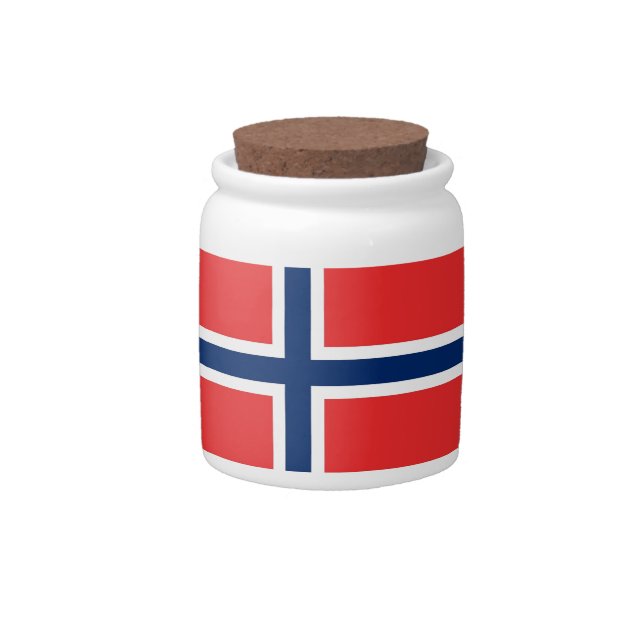 Norway Flag on Candy Jar (Front)