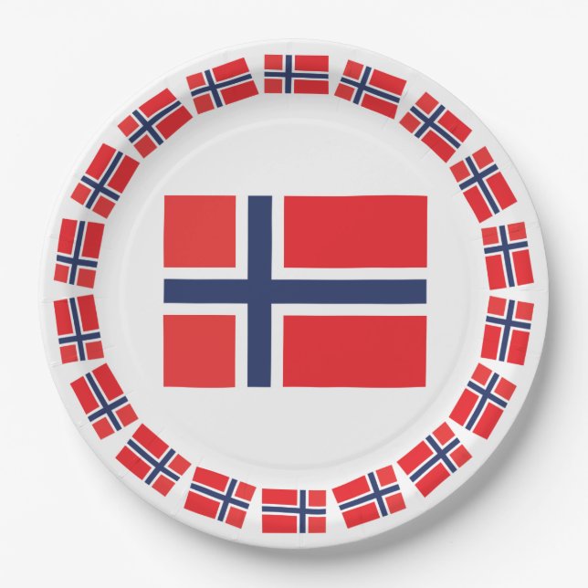 NORWAY FLAG PAPER PLATES (Front)