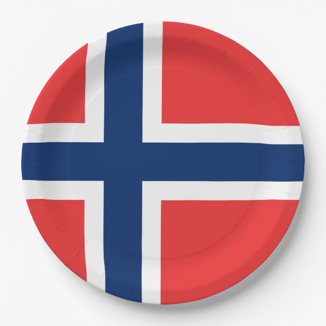 Norway Flag Paper Plates (Front)