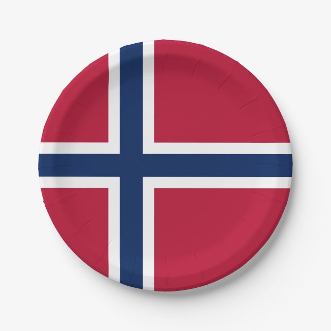 Norway Flag Paper Plates (Front)