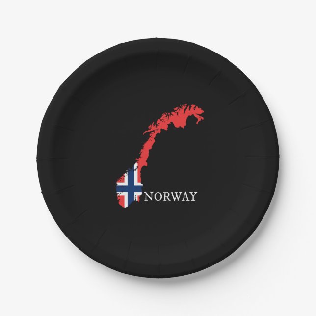 Norway Flag Paper Plates (Front)