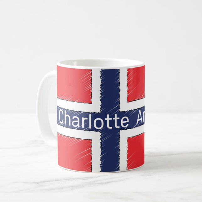 Norway Flag Personalized Coffee Mug (Front Left)