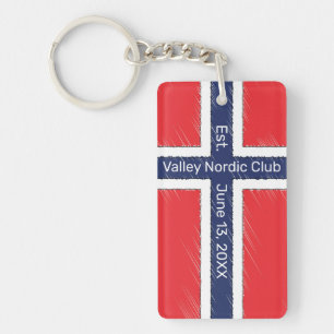Norway Flag Personalized Name or Initials Design Keychain