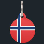 Norway Flag Pet Name Tag<br><div class="desc">Search "wowsmiley" for more products like this one.</div>