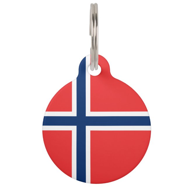 Norway Flag Pet Name Tag (Front)