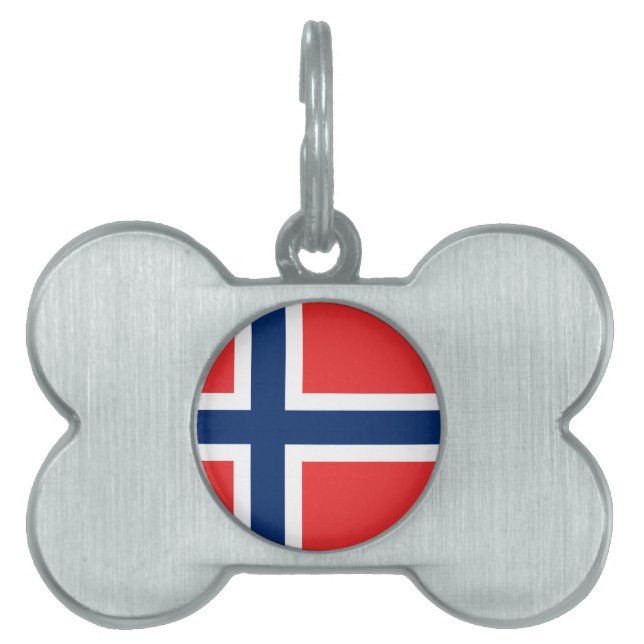 Norway Flag Pet Name Tag (Front)