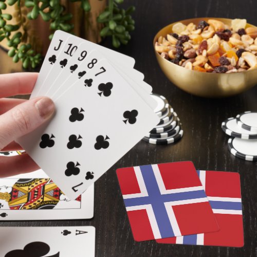 Norway flag poker cards