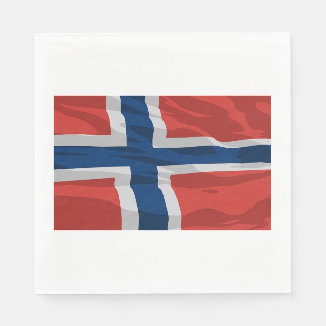 Norway Flag Red And Blue Napkins (Front)