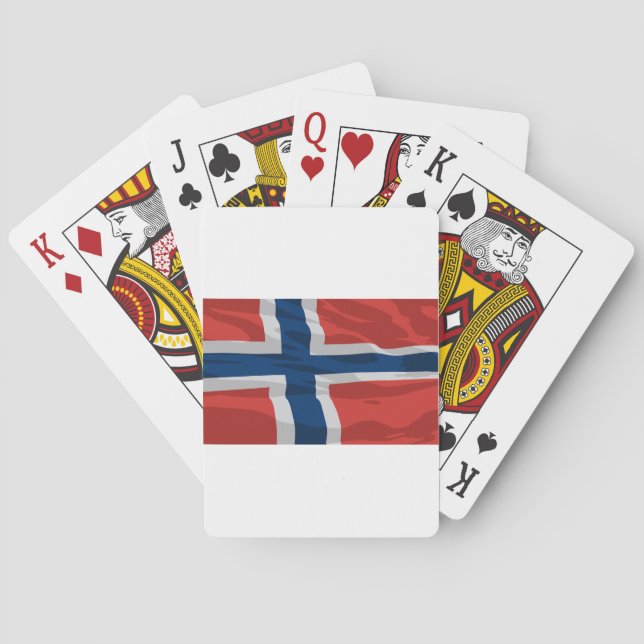 Norway Flag Red And Blue Poker Cards (Back)