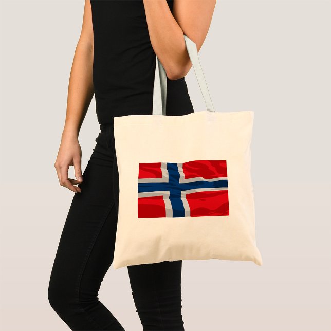Norway Flag Red And Blue Tote Bag (Creator Uploaded)