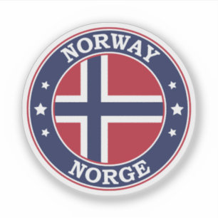 Norway Flag Round Circle Emblem Sticker